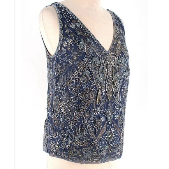 Ralph Lauren Collection Purple Label Runway Bead Embroidered Silk Dress Top 10 M - Picture 2 of 10